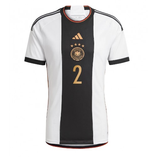 Maillot de foot Allemagne Antonio Rudiger #2 Domicile Monde 2022 Manches Courte